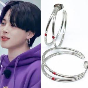 AROS JIMIN "RED CARVING EARRING"